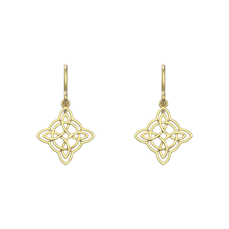 Gold Celtic Drop Earrings