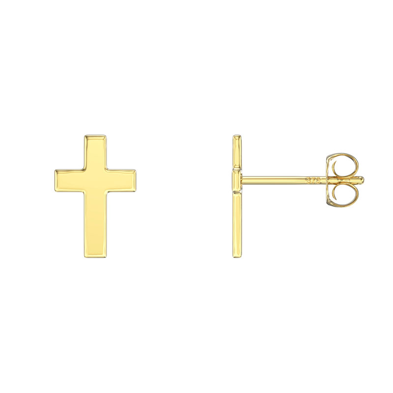 9ct Gold Cross Stud Earring