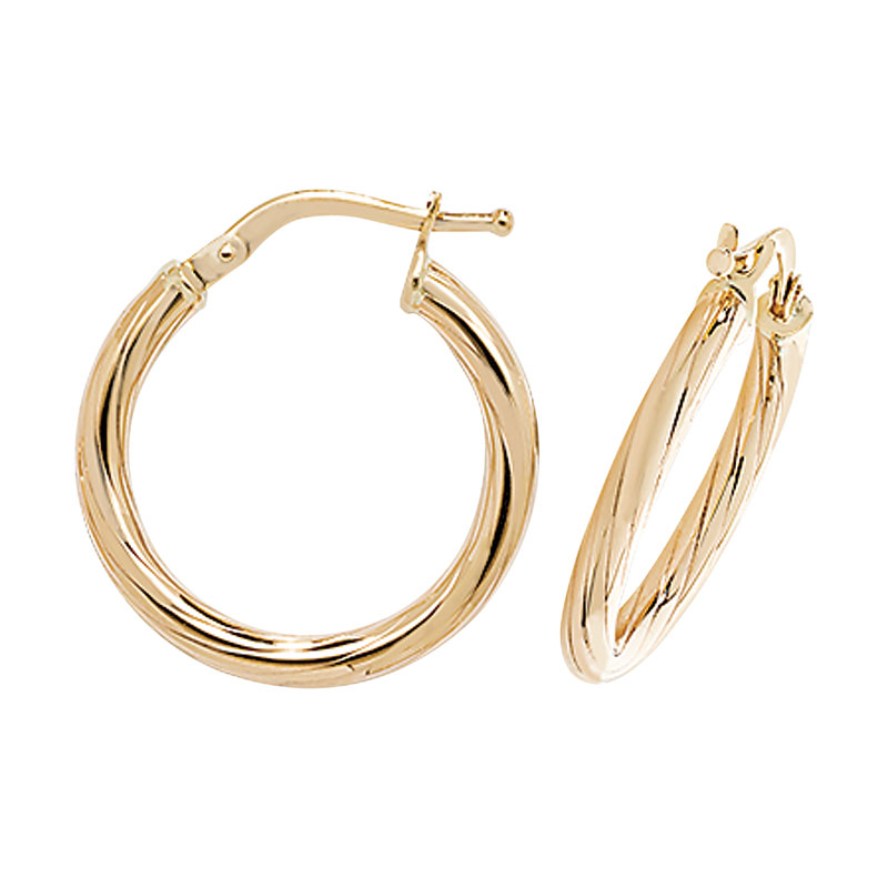 9ct Medium Yellow Gold Hoops