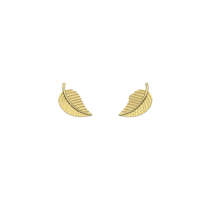 9ct Gold Leaf Earrings