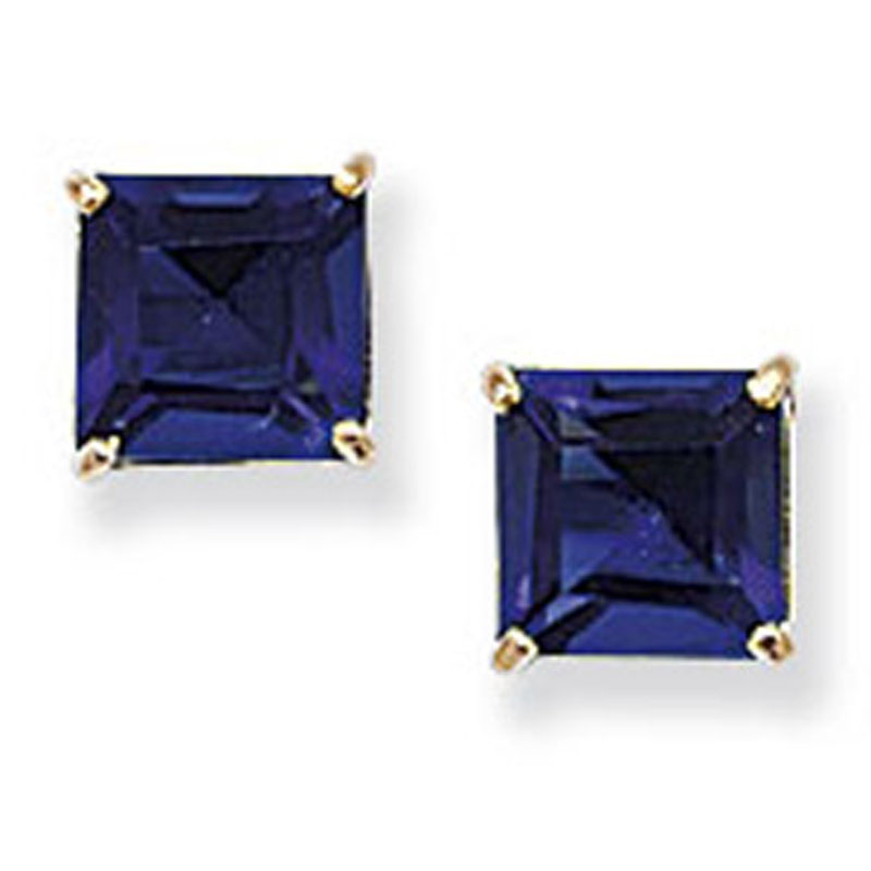 9ct Sapphire Square Studs