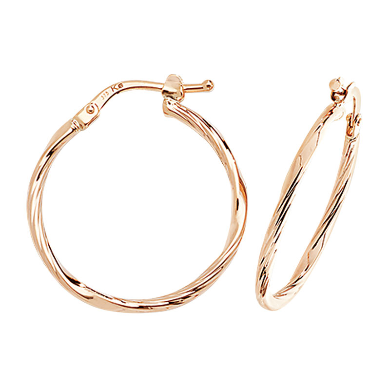 9ct 20mm Bambo Style Hoops