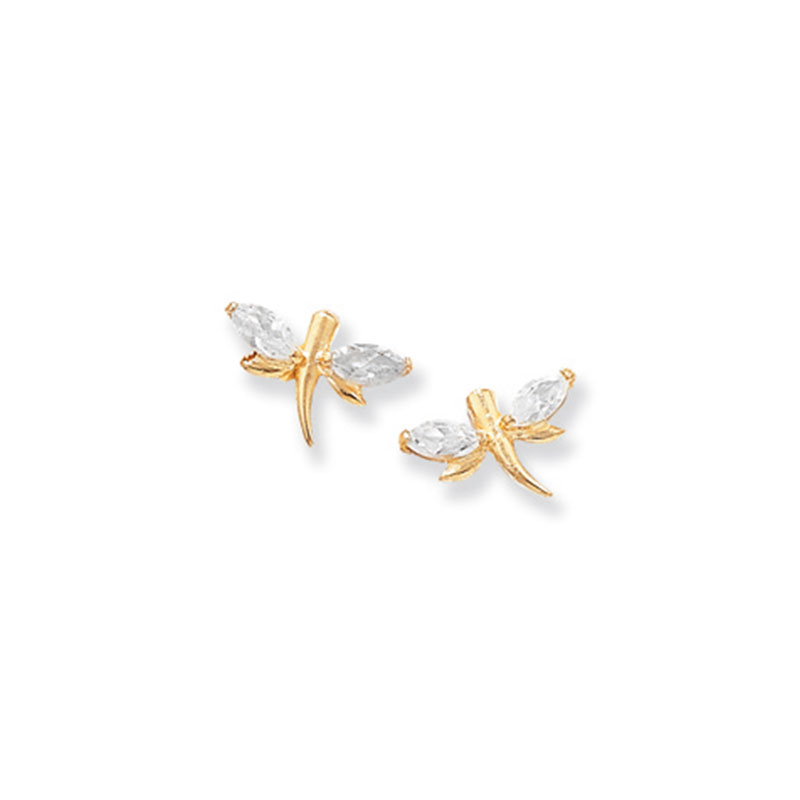 9ct Dragonfly CZ Earrings