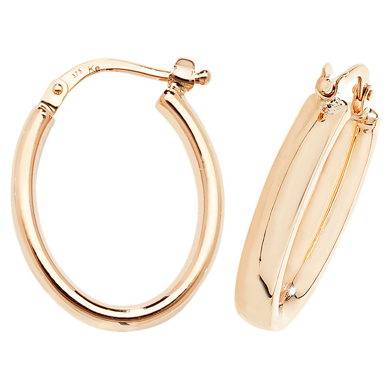 Narrow 9ct Gold Hoop