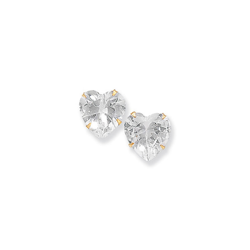 9ct 8mm Heart Studs