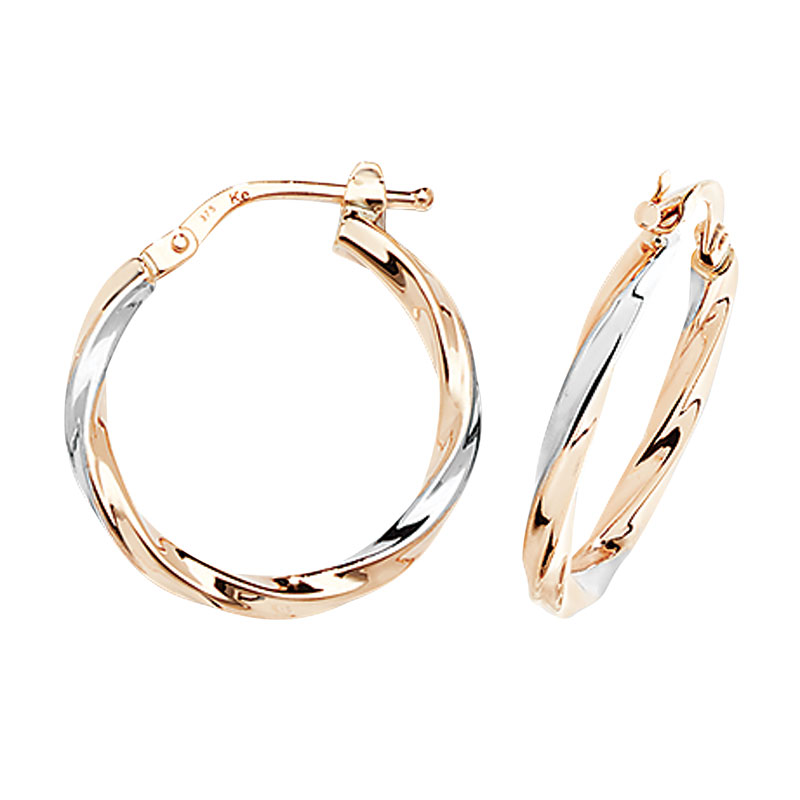 9ct Small Two Tone Hoops