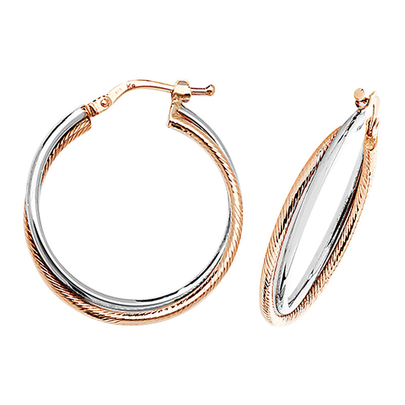 9ct Large Two Tone Hoops