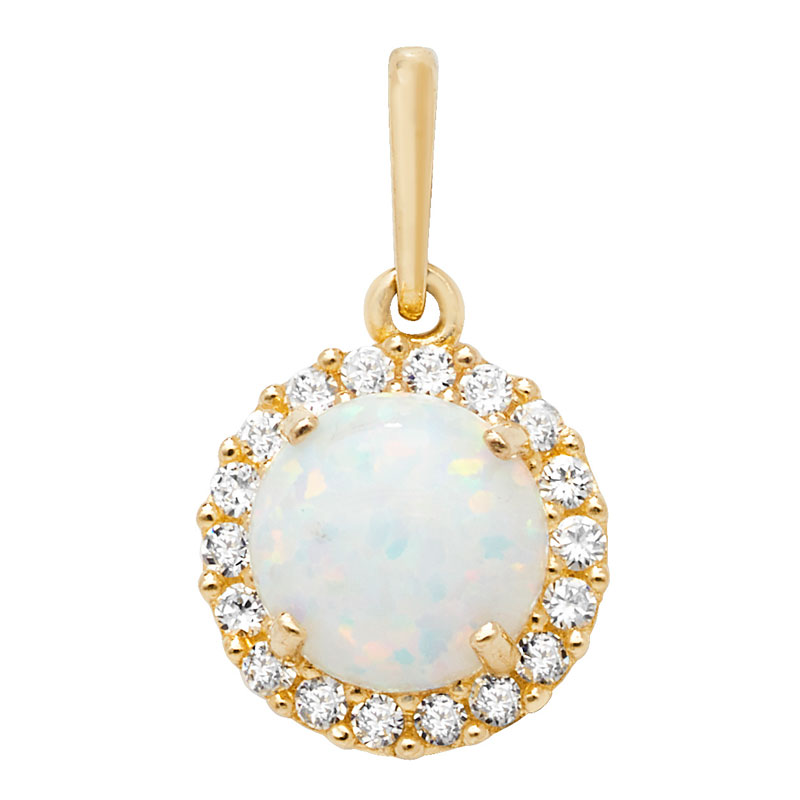 9ct Round Opal Pendant