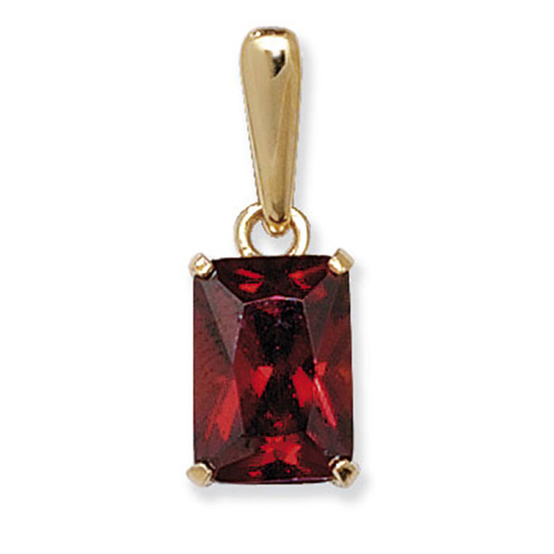 9ct Garnet Rectangle Pendant