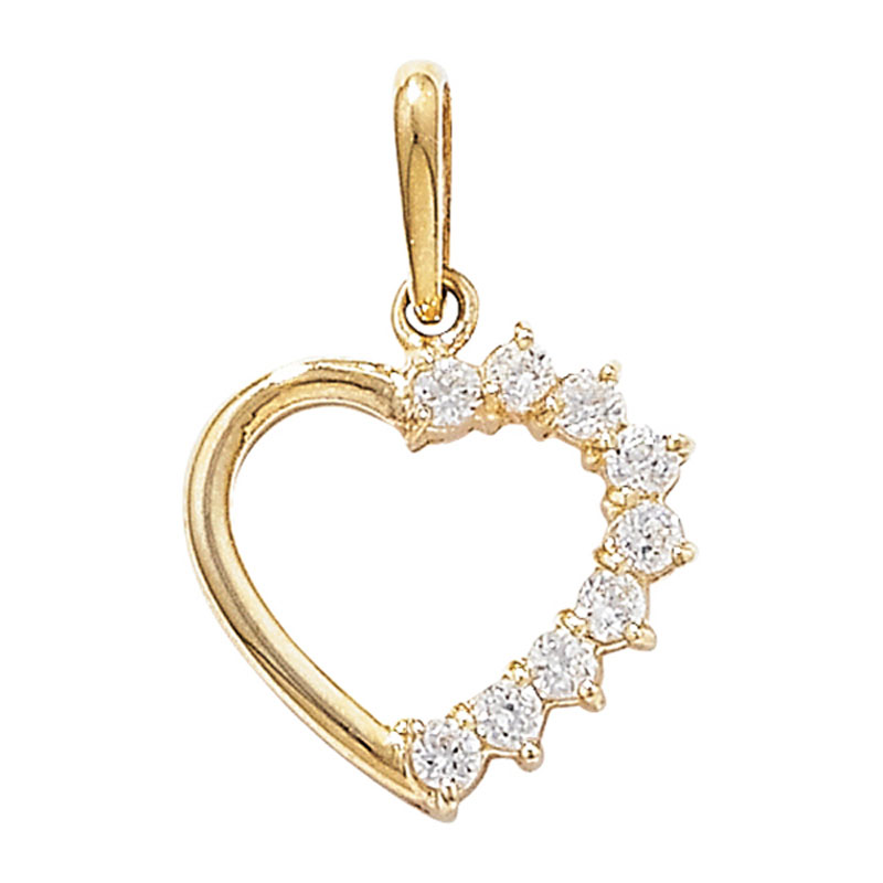 Small 9ct Drop Heart Pendant