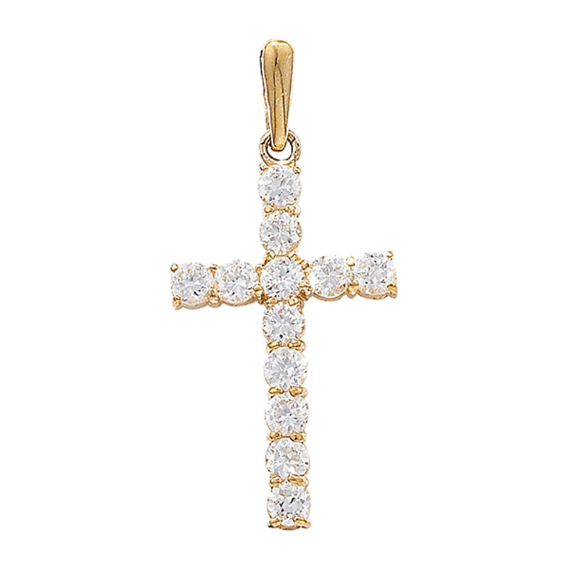 9ct Gold Cubic Zirconia Cross