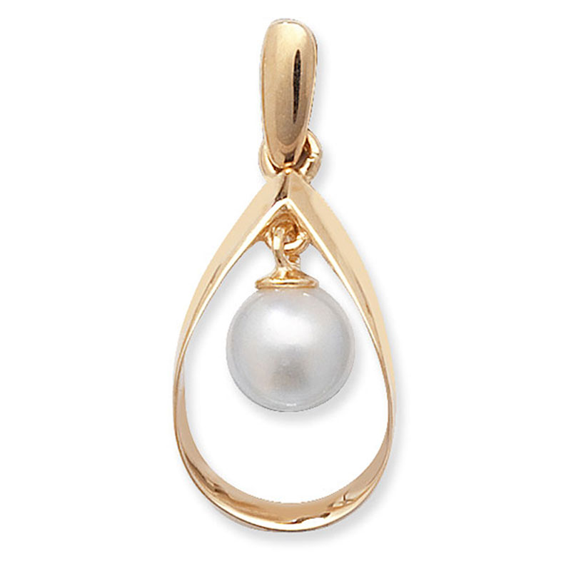9ct Pearl Pear Drop Pendant