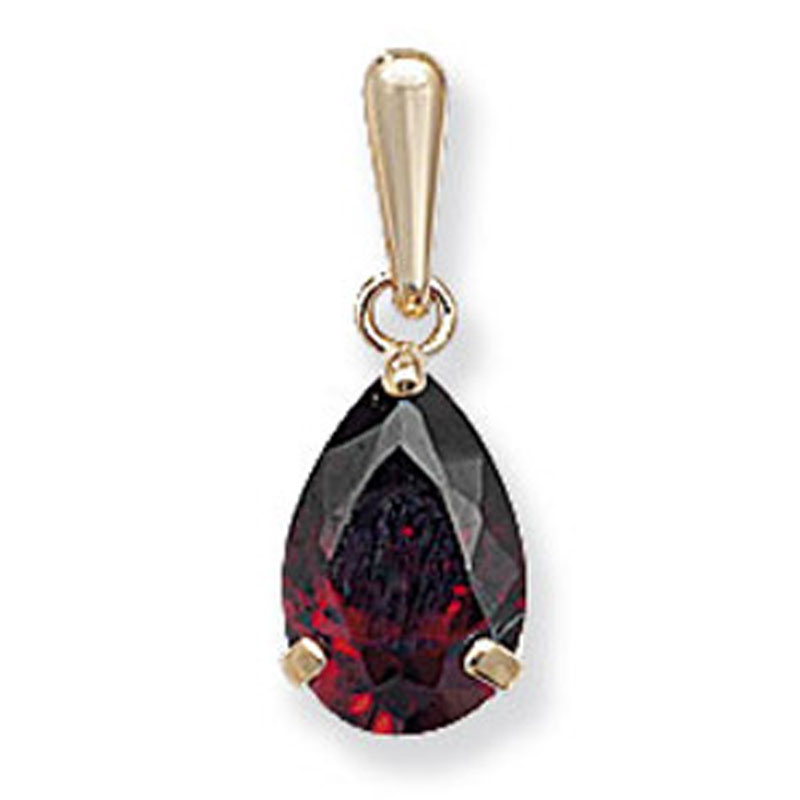 9ct Garnet Pear Pendant