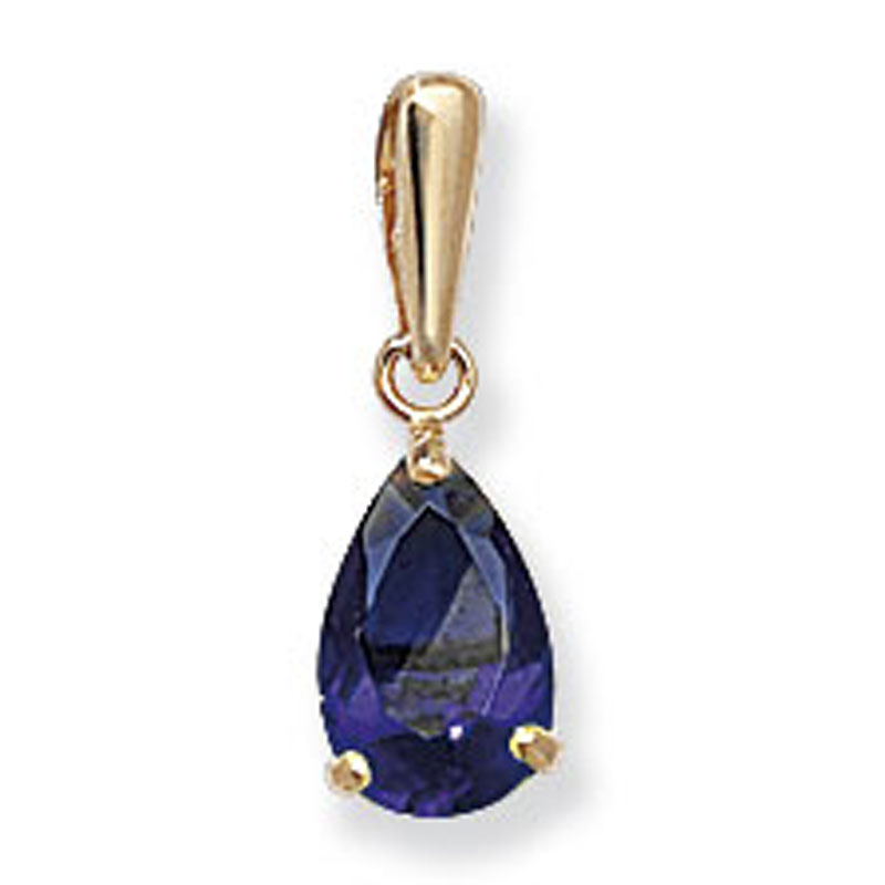 9ct Deep Sapphire Pear Pendant