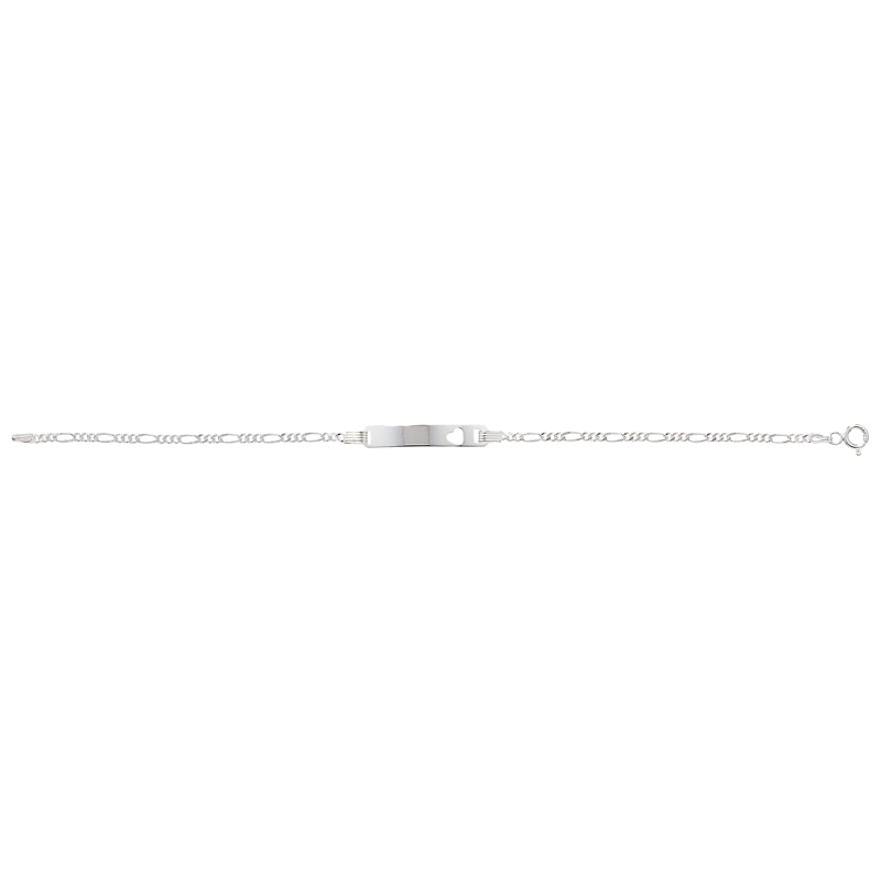 Silver Heart Id Bracelet Set