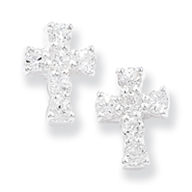 CZ Cross Earring Set