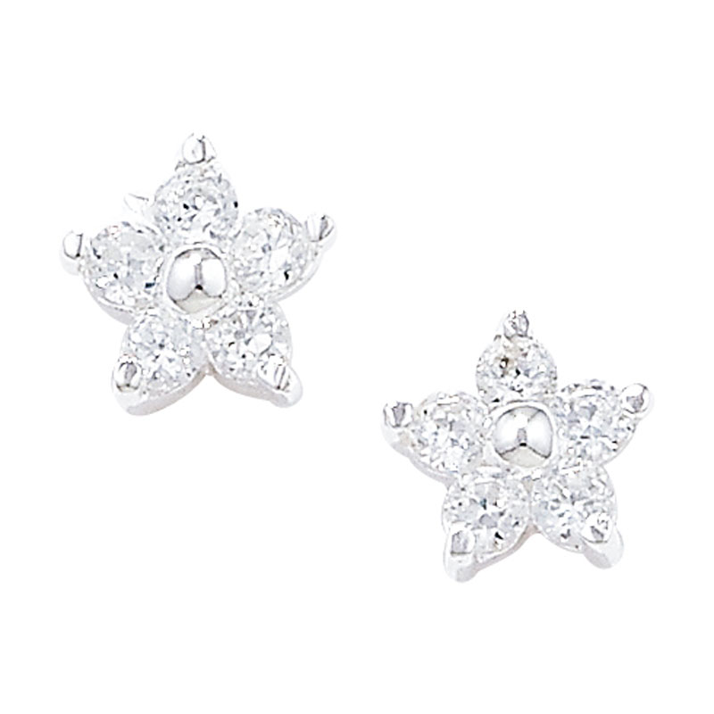 CZ Flower Style Earrings Set