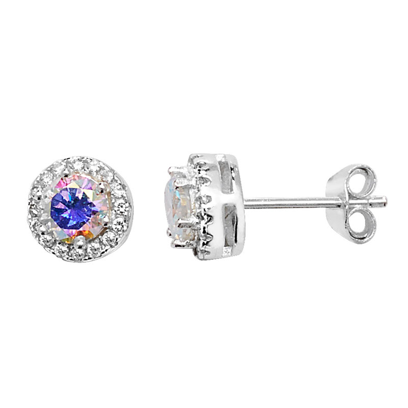 Halo CZ Earrings Set