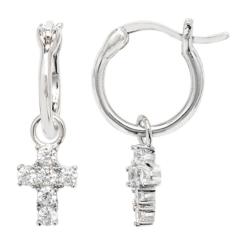 HOOP Earring with Cross Set