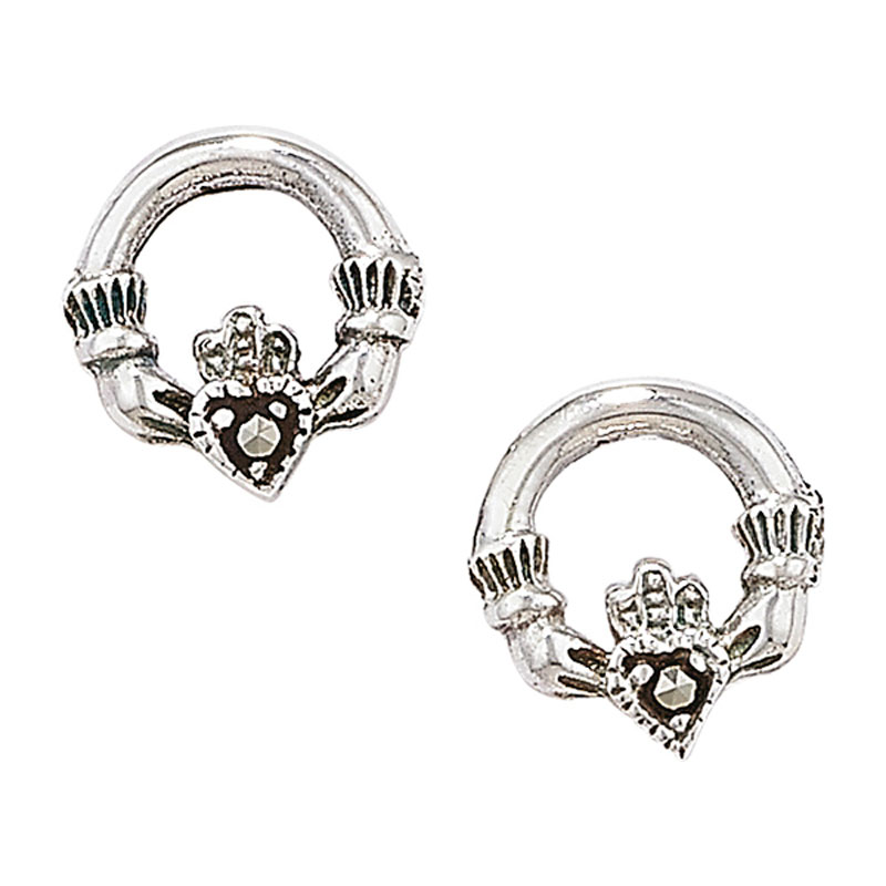 Marcasite Claddagh Earrings