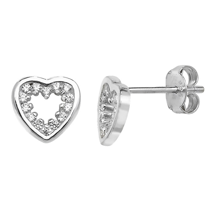 Sterling Silver Heart Earring Set