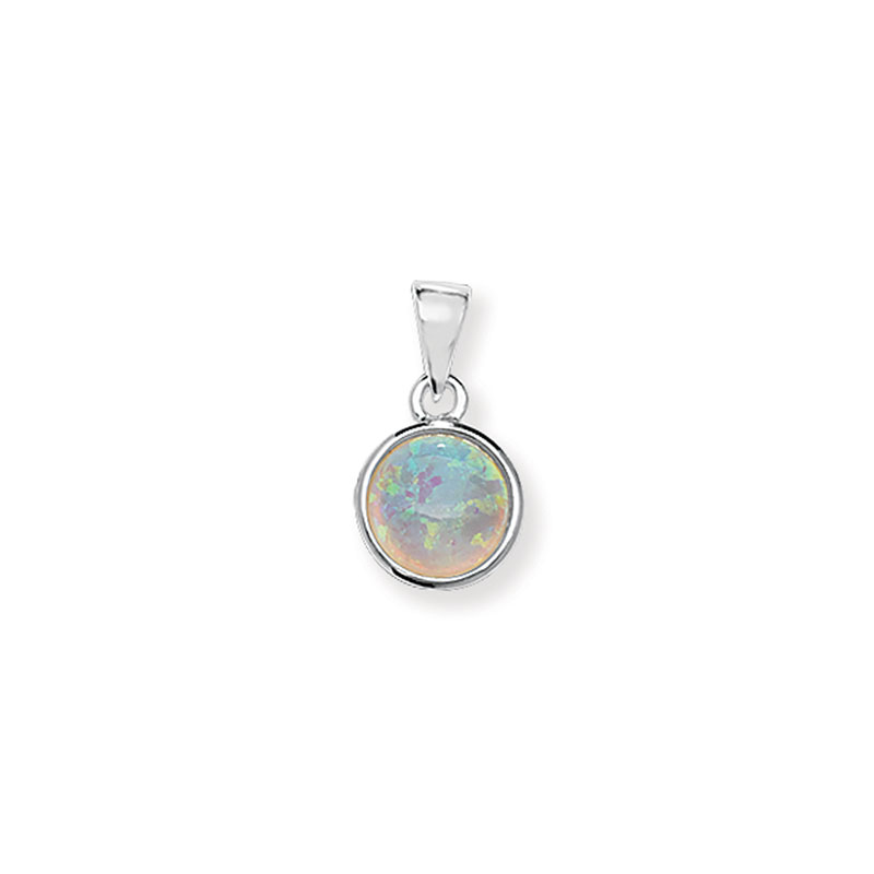 HC S/S Round Opal Pendant
