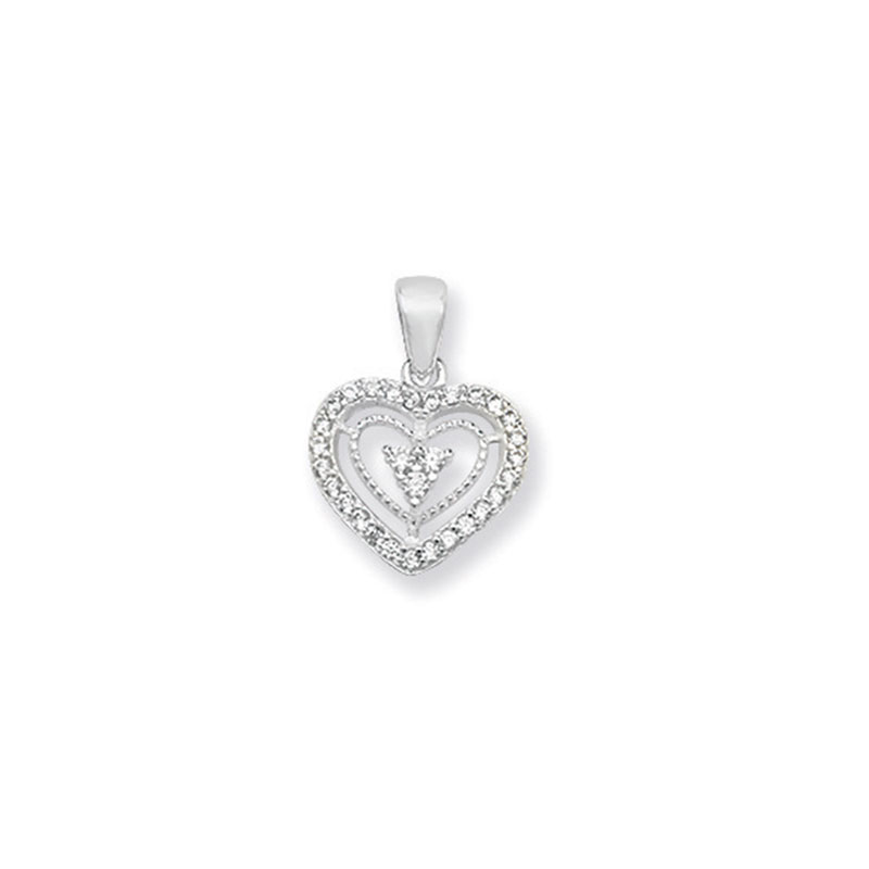 Fancy Cz 3 Heart Pendant Set