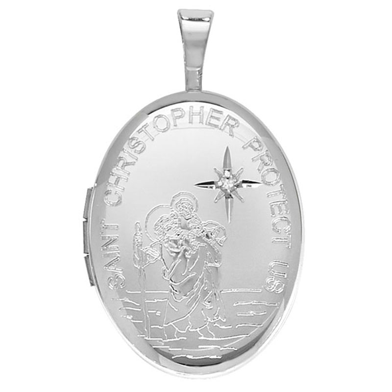 St. Christopher Locket Diamond Set