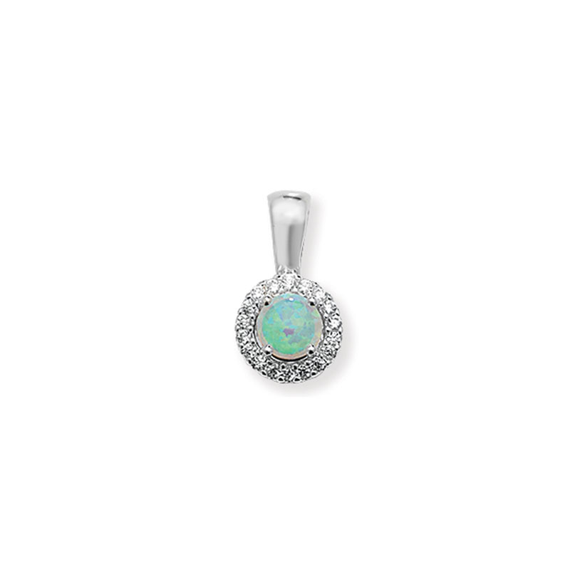 Opal CZ Pendant Set