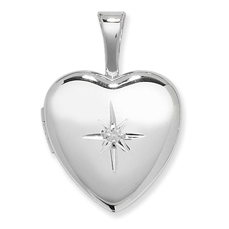 HC S/S Heart Locket Diamond Set