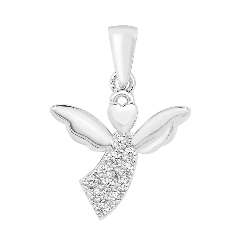 CZ R/P Angel Pendant Set