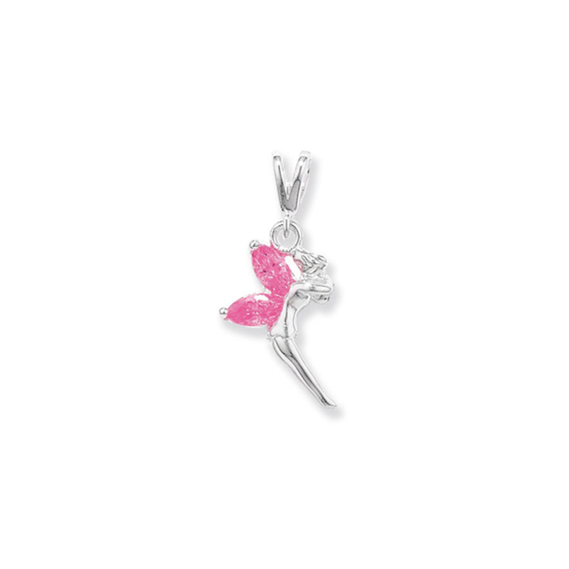 Pink Cz Fairy Pendant Set