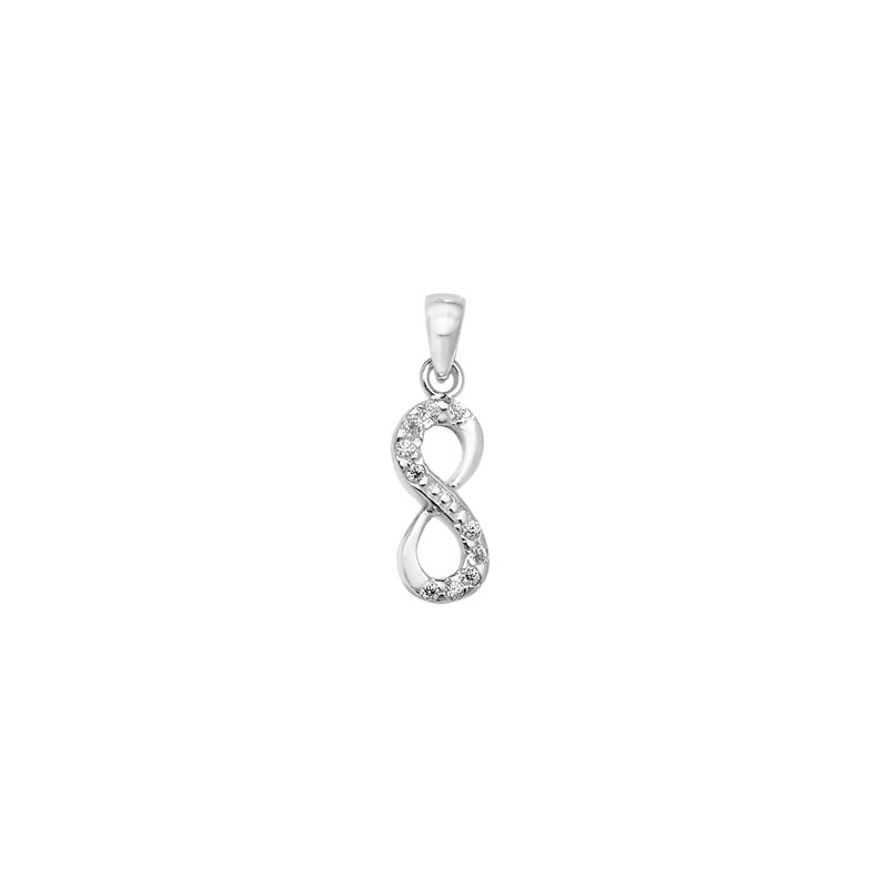 Pave Infinity Pendant Set