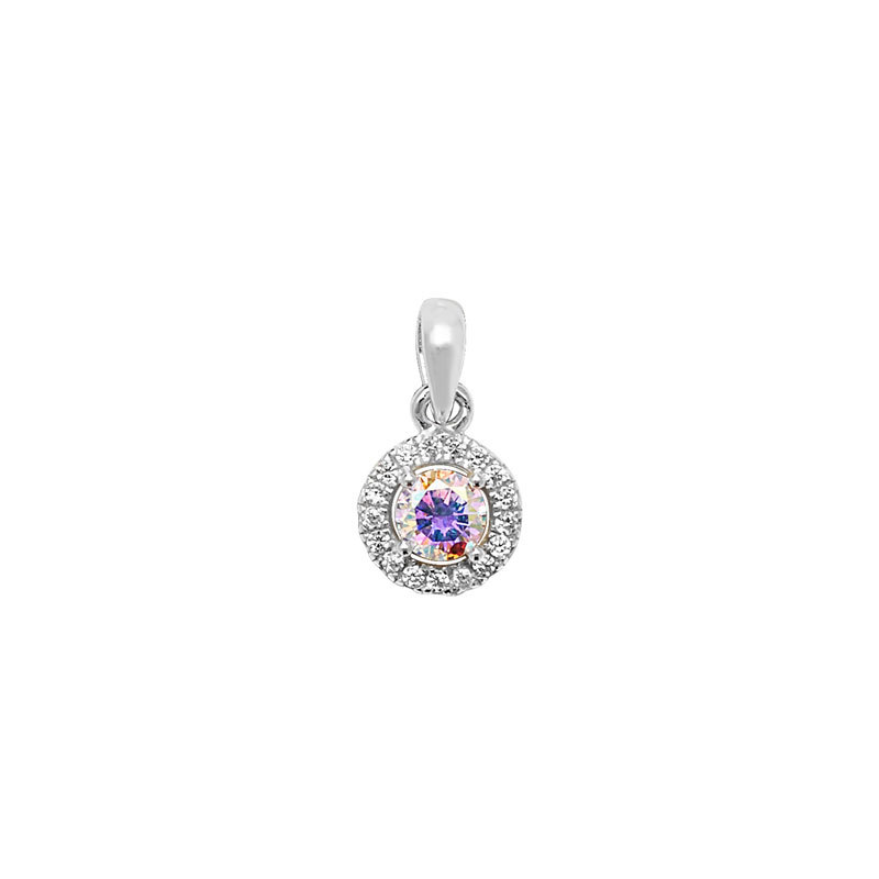 Halo CZ Pendant Set