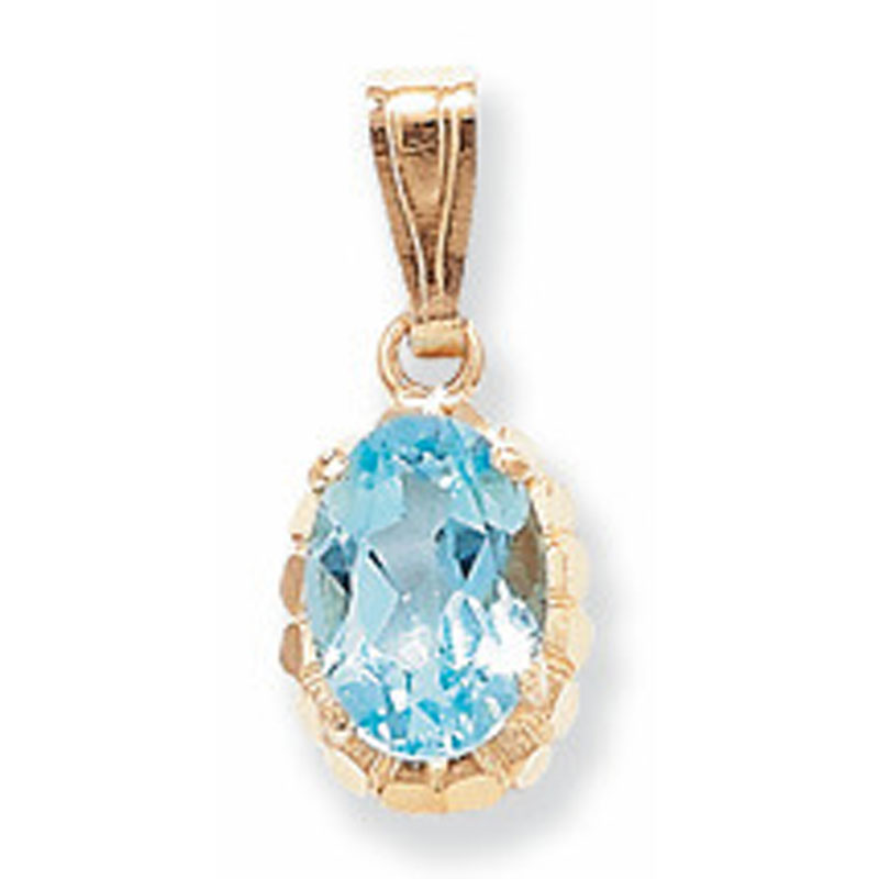 9ct Blue Oval Pendant