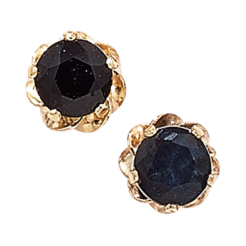 9ct Black Circle Studs