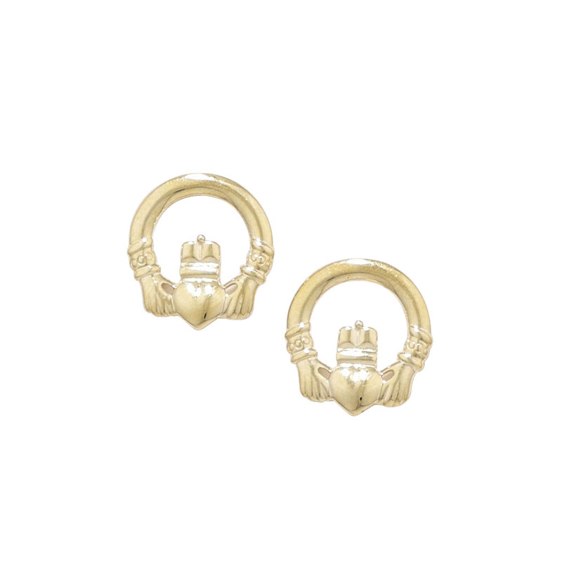 9ct Gold Claddagh Studs