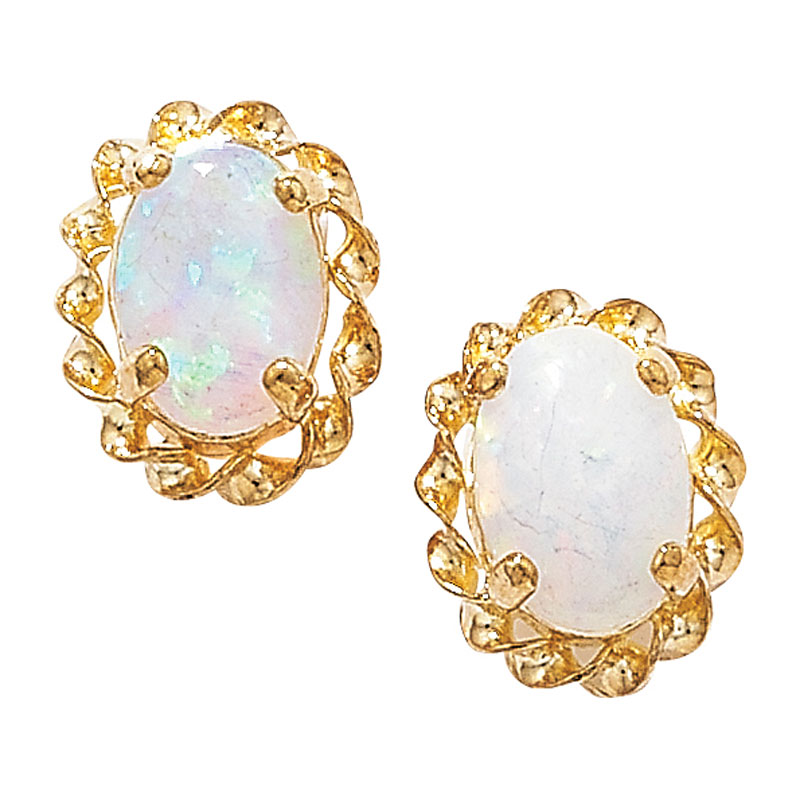 9ct Oval Opal Studs