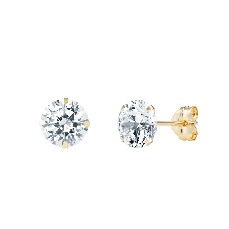 9ct CZ 6mm Studs