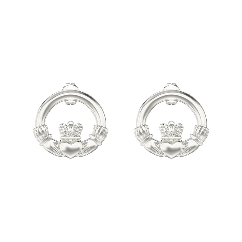 Silver claddagh Stud Earrings