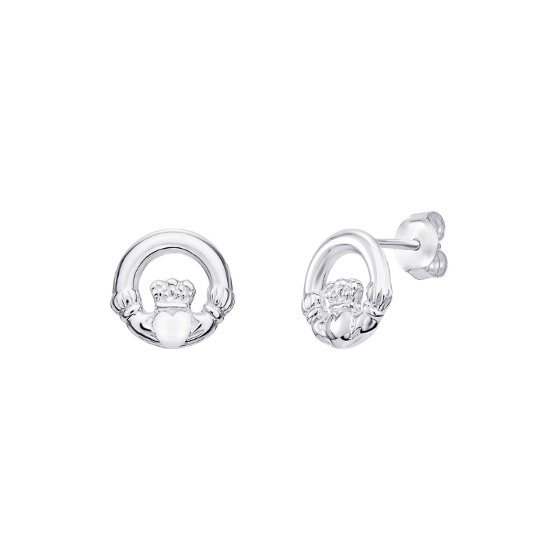 Silver claddagh Stud Earrings