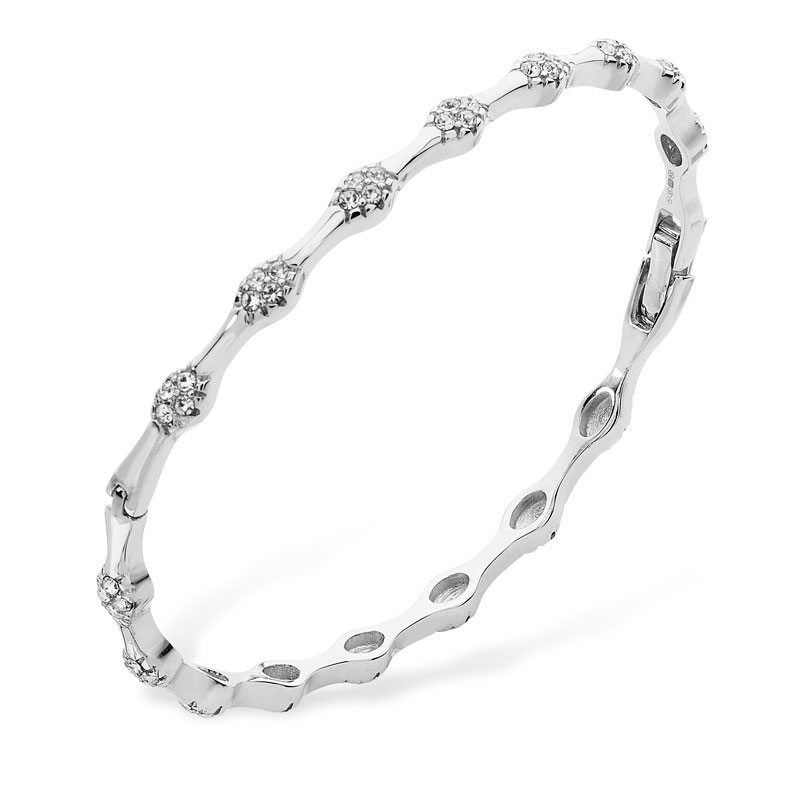 Silver CZ Bangle