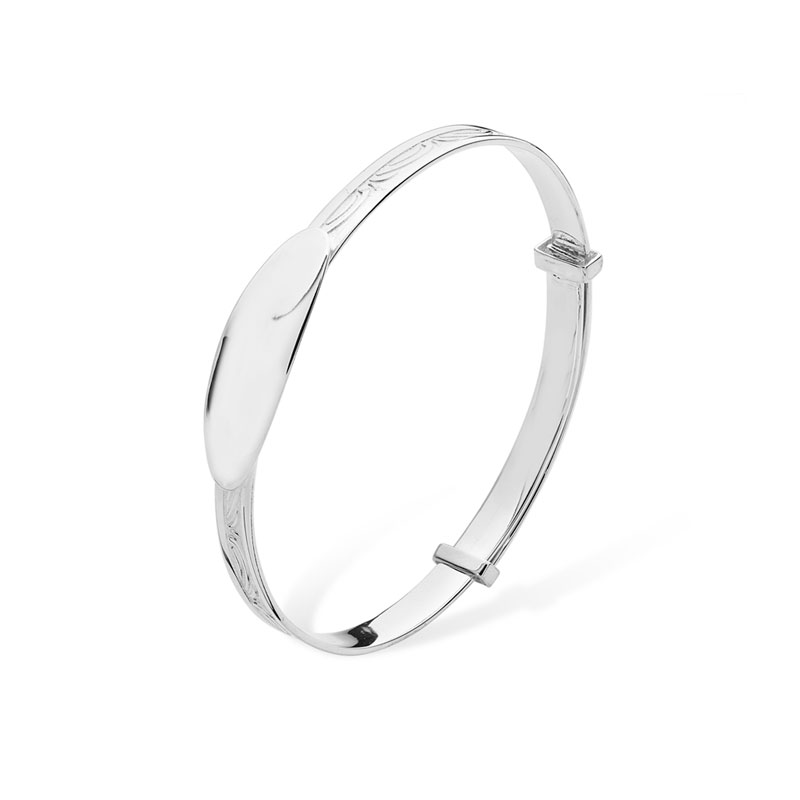 Kids Silver Curve Design Bangle