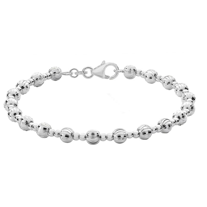 Diamond Cut Beaded Bangle