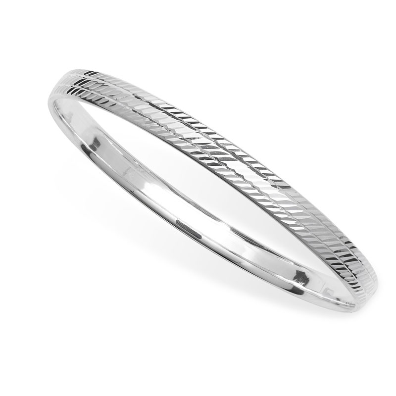 Silver Diamond Cut Bangle