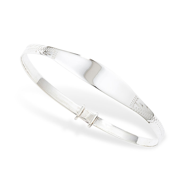 Kids Silver ID Bangle