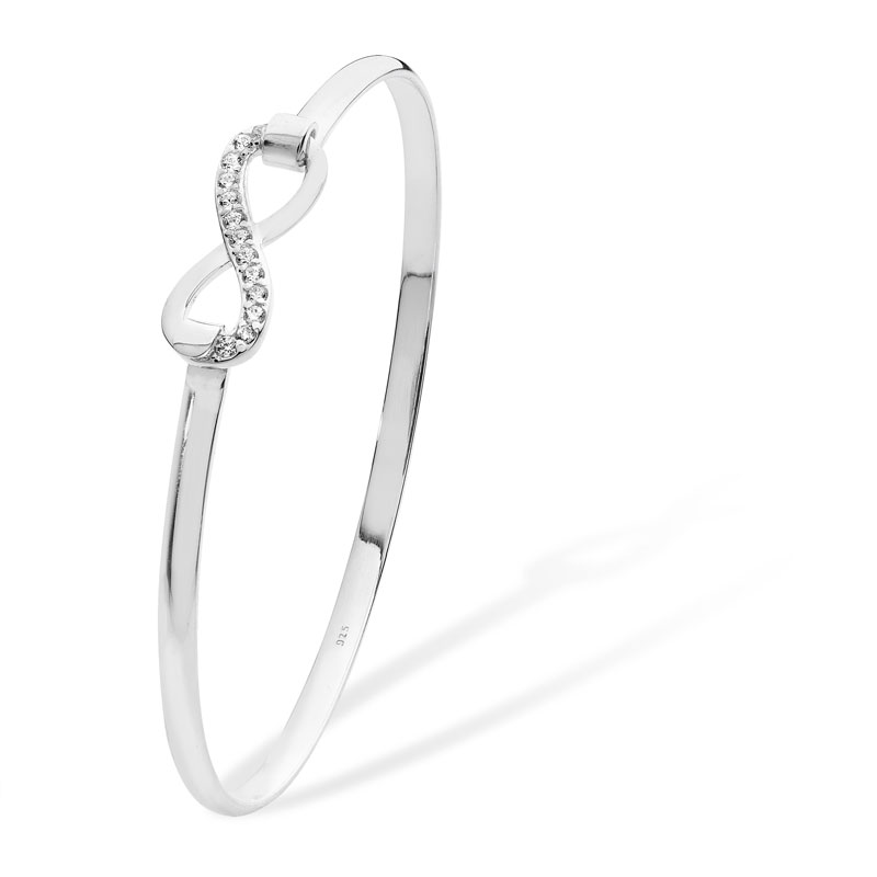 Silver Infinity Bangle