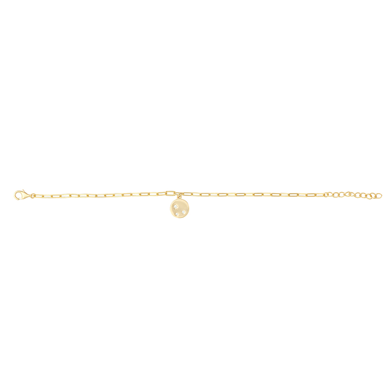 Gold Plated CZ Disc Bracelet