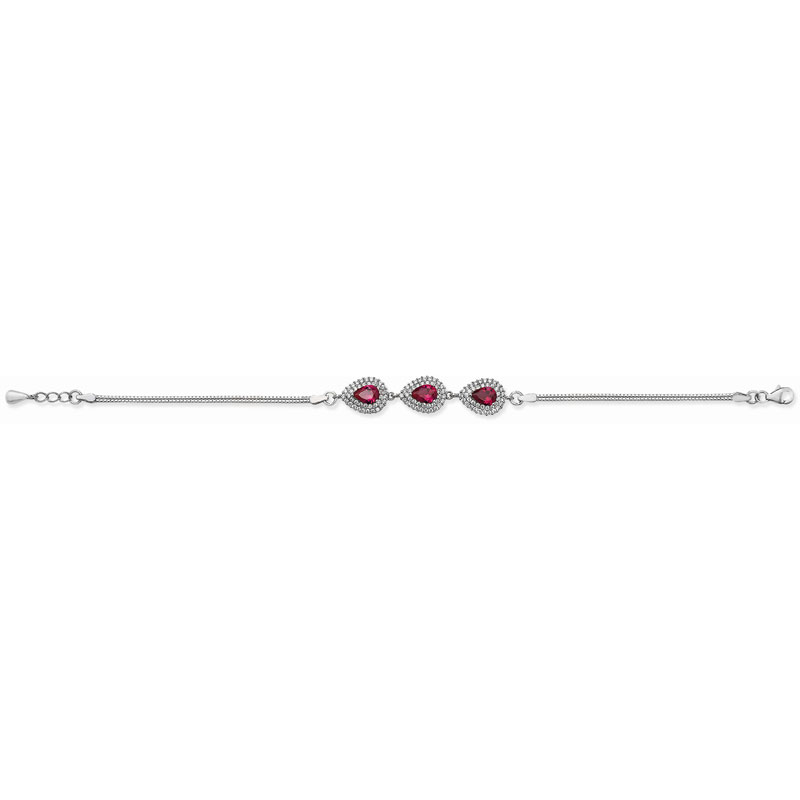 Red Teardrop CZ Bracelet