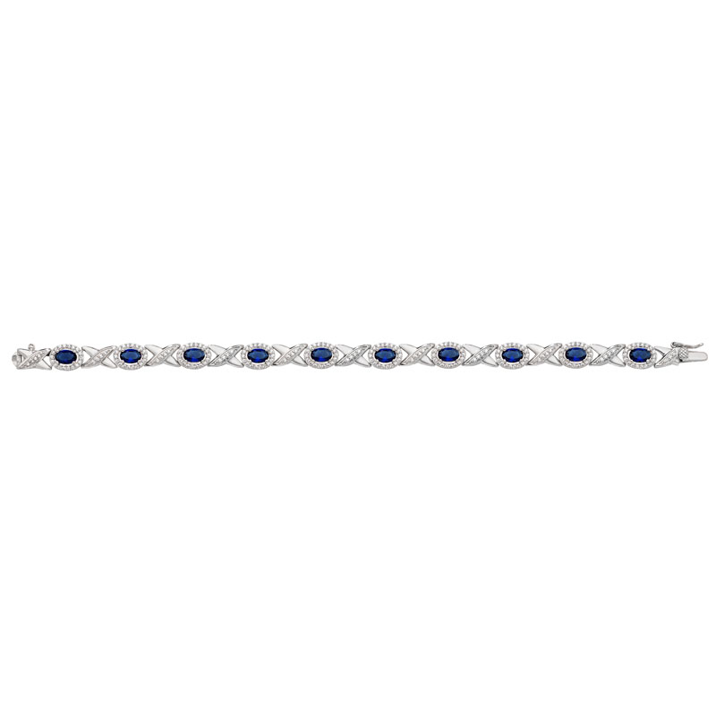 Silver Sapphire CZ Bracelet